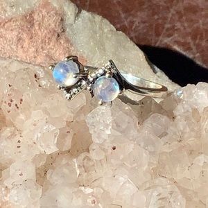 MOONSTONE 925 STERLING SILVER RING, SIZE 8.25